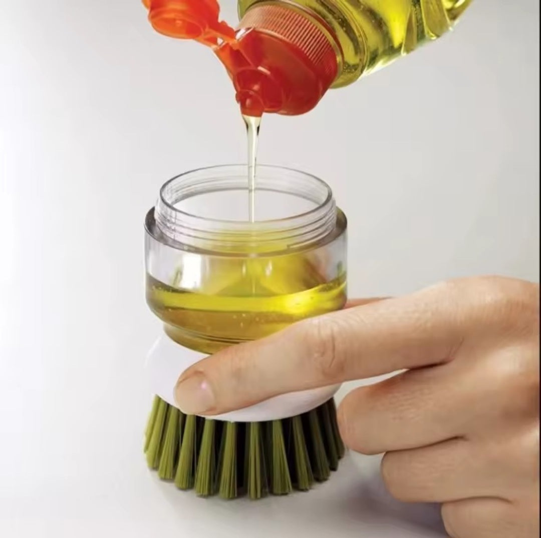 Cepillo para platos con dispensador de jabón