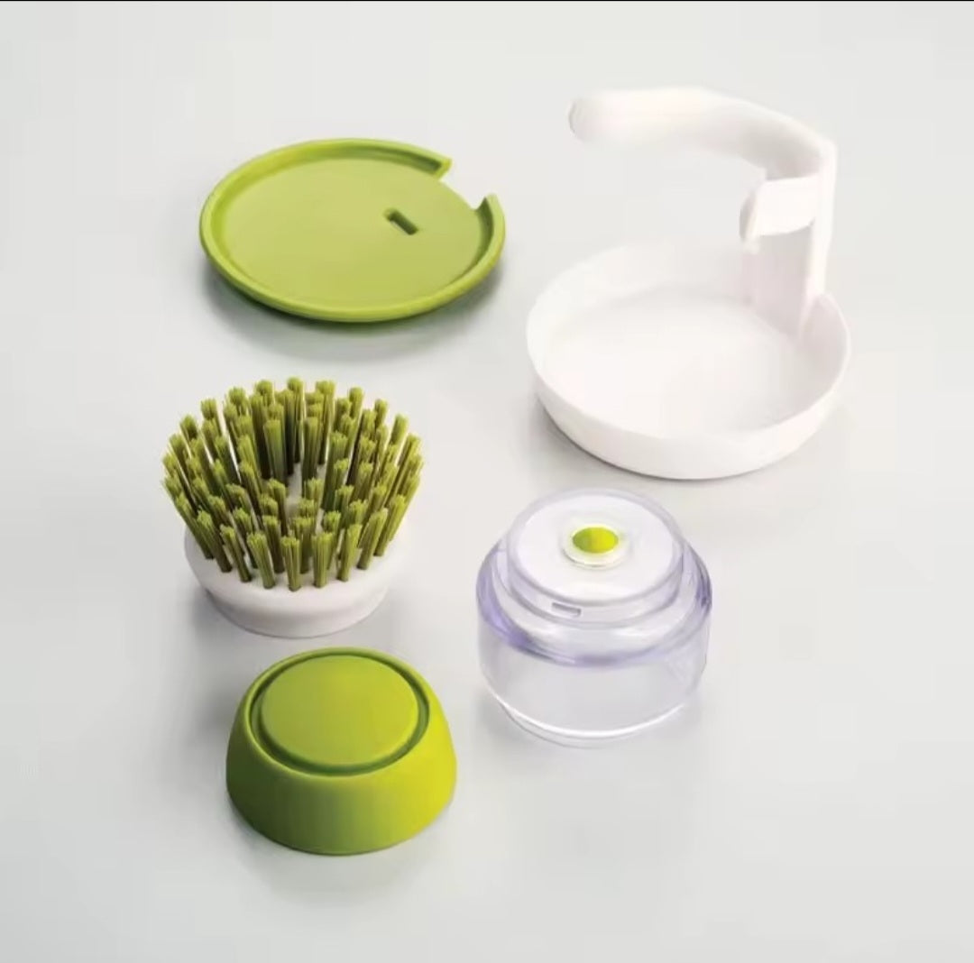 Cepillo para platos con dispensador de jabón